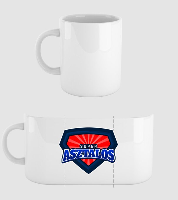 SUPER ASZTALOS minta fehér pólón