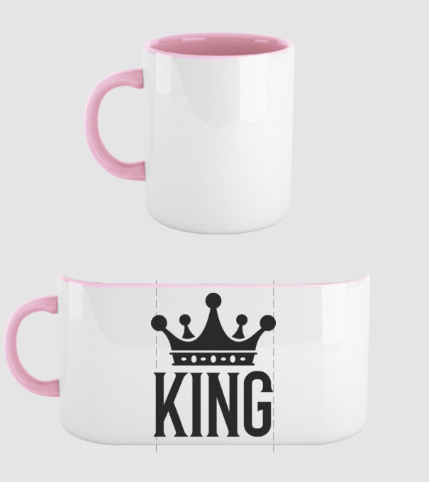 KING (páros minta, a Queen-t keresd a leírásban) minta világos rózsaszín pólón