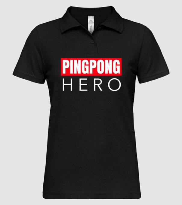 PINGPONG HERO minta fekete pólón