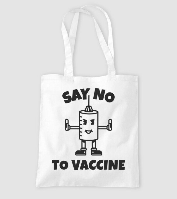 SAY NO TO VACCINE minta fehér pólón