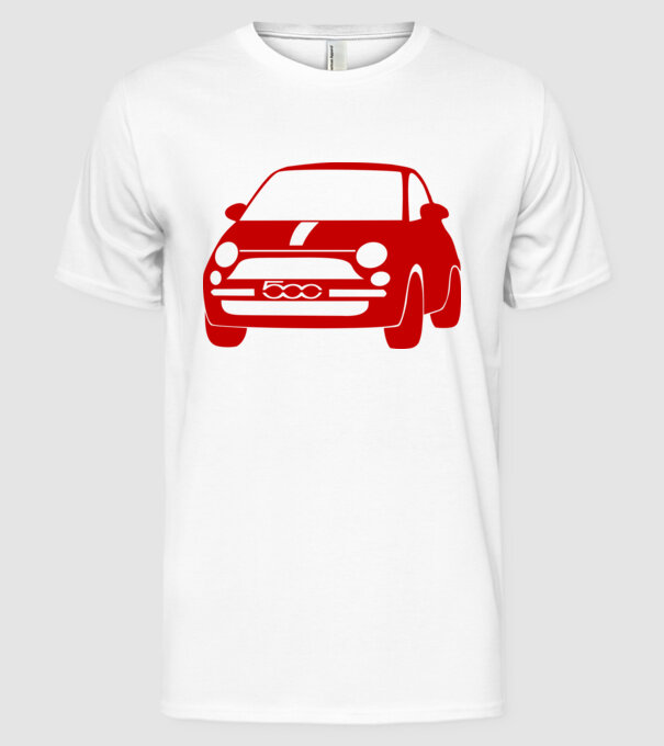 Fiat 500 minta fehér pólón