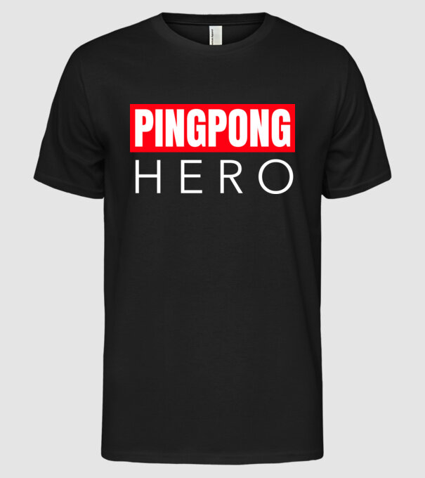 PINGPONG HERO minta fekete pólón