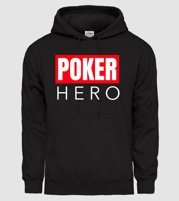 POKER HERO minta fekete pólón
