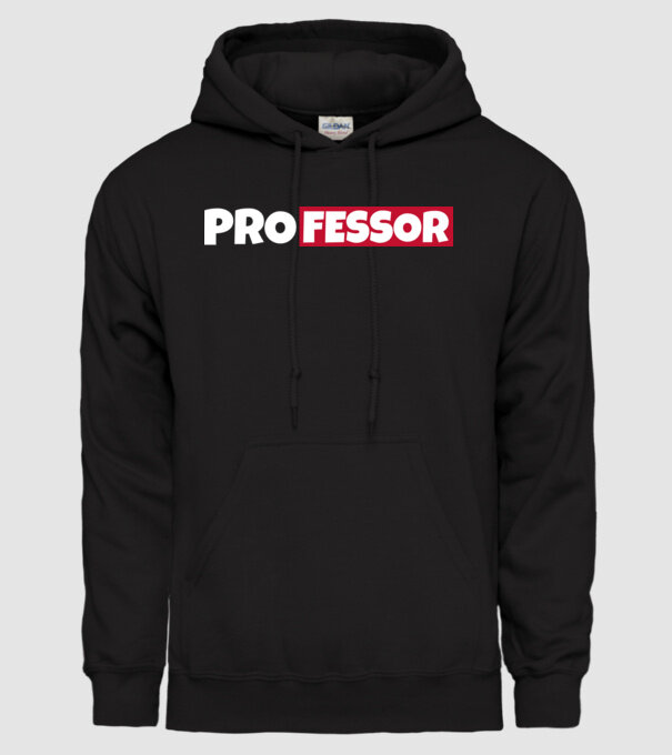 PROFESSOR minta fekete pólón