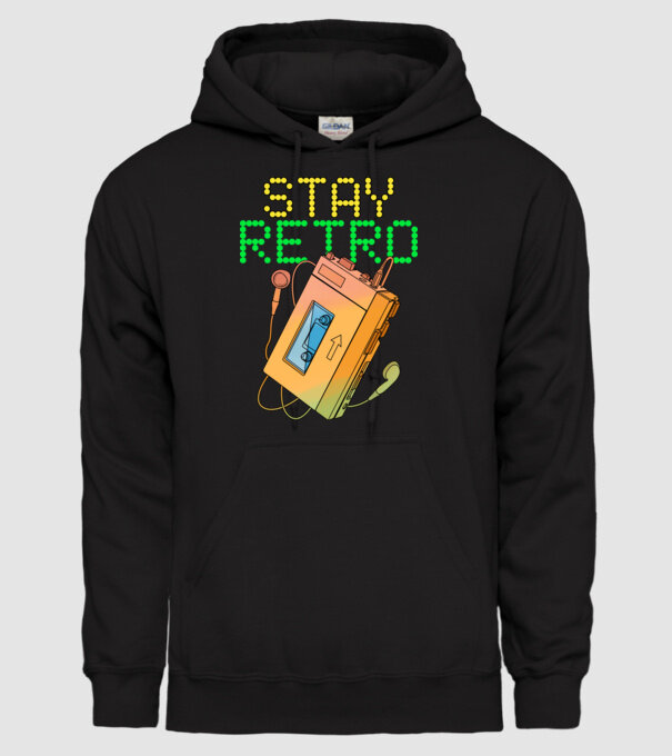 Stay retro walkman minta fekete pólón