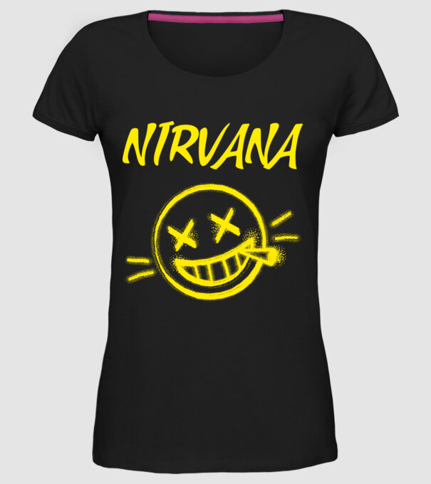 NIRVANA minta fekete pólón