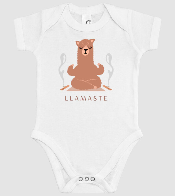 LLAMASTE minta fehér pólón