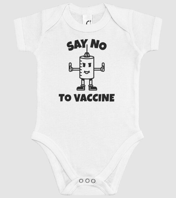 SAY NO TO VACCINE minta fehér pólón