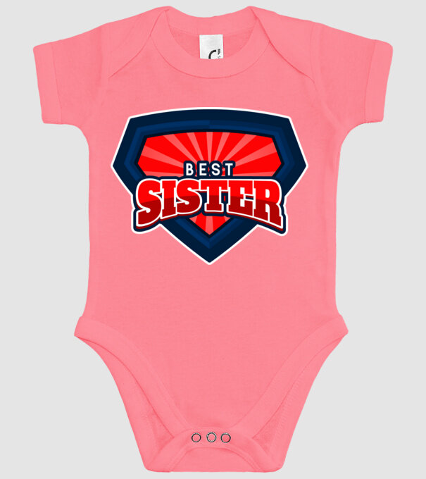 BEST SISTER - Legjobb lánytestvér minta rózsaszín pólón