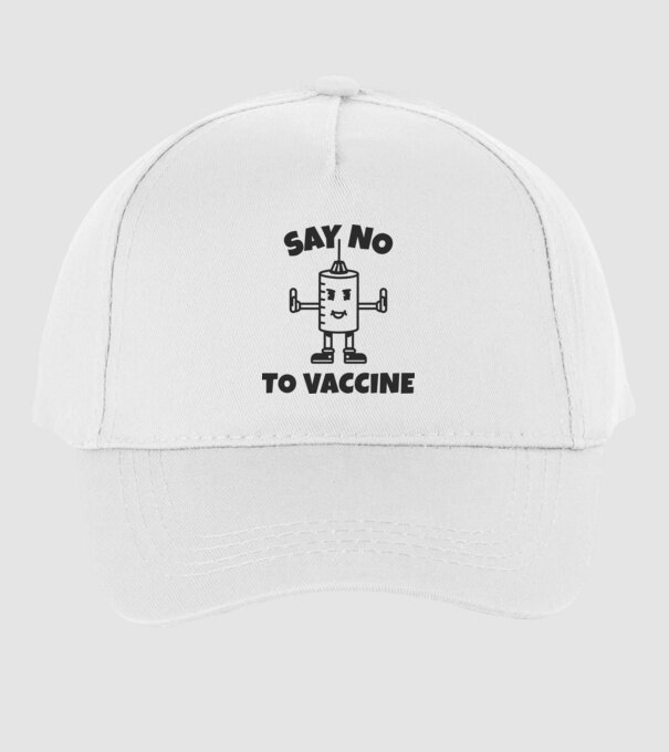 SAY NO TO VACCINE minta fehér pólón