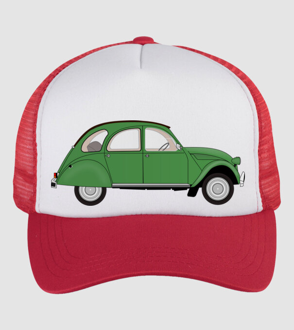 Citroen Kacsa minta fehér/piros pólón