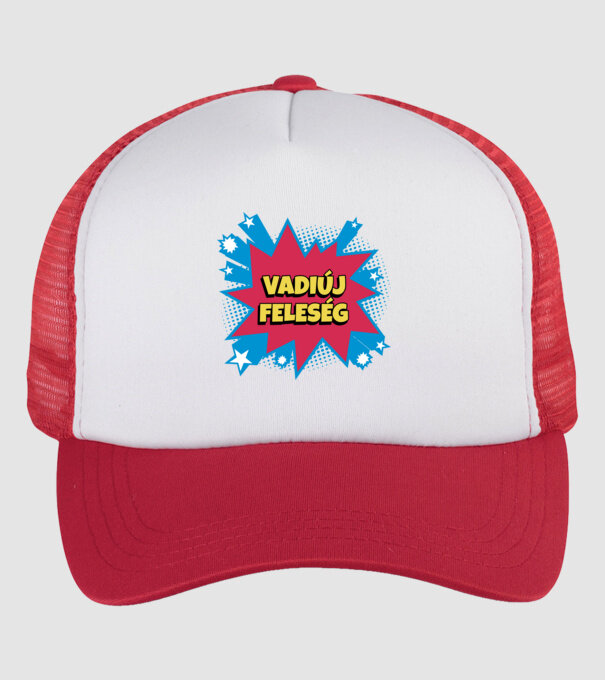 VADIÚJ FELESÉG minta fehér/piros pólón