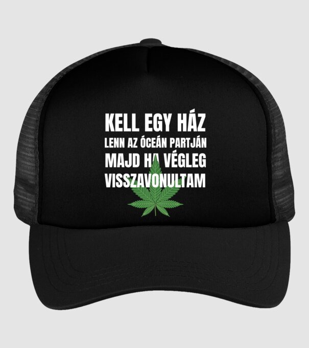 Kell egy ház lenn az óceán partján minta fekete pólón