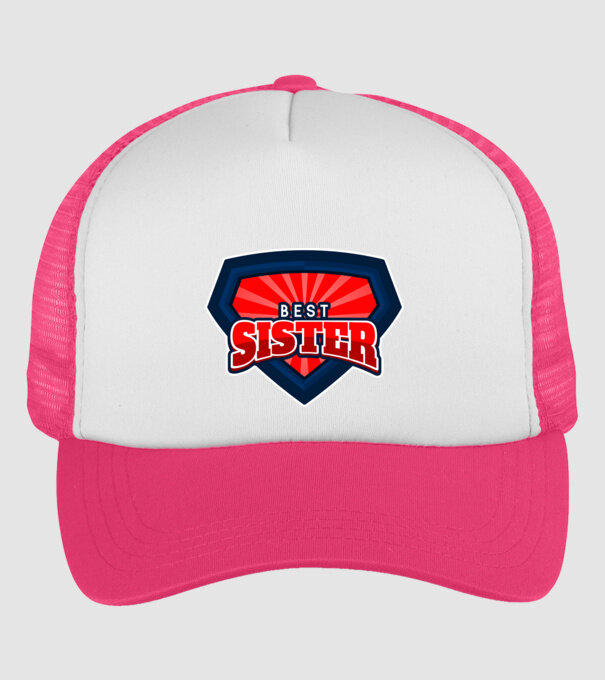 BEST SISTER - Legjobb lánytestvér minta neonpink pólón