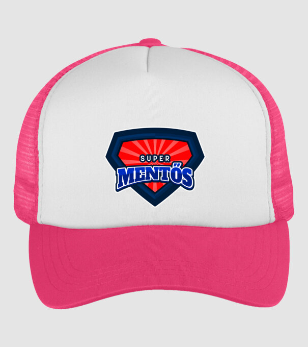 SUPER MENTŐS minta neonpink pólón