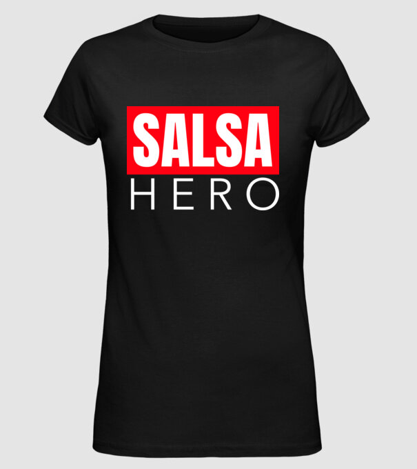 SALSA HERO minta fekete pólón