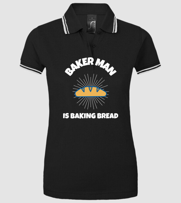 BAKER MAN IS BAKING BREAD minta fekete pólón