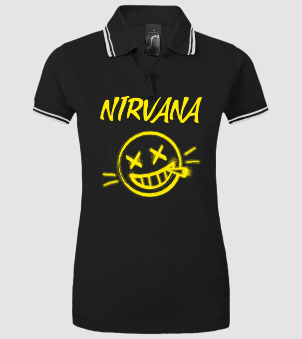 NIRVANA minta fekete pólón