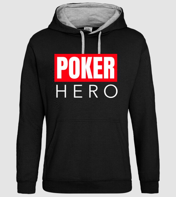 POKER HERO minta fekete pólón