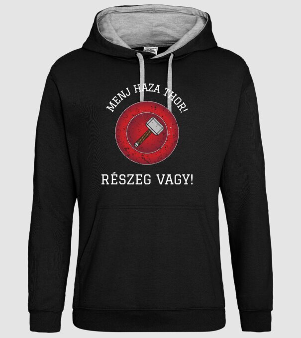 Részeg vagy Thor! minta fekete pólón