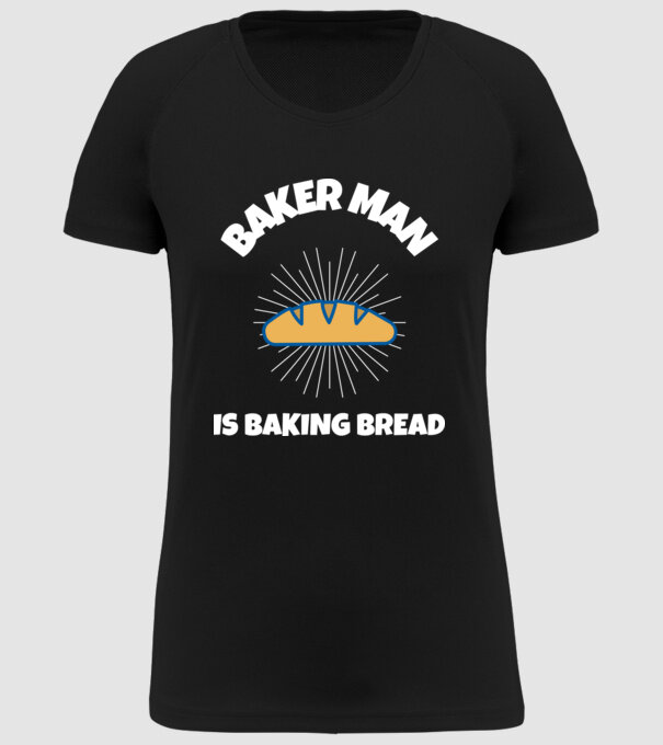BAKER MAN IS BAKING BREAD minta fekete pólón