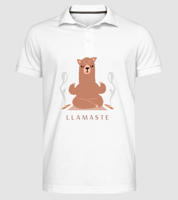 LLAMASTE minta fehér pólón