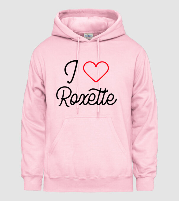 I love Roxette minta világos rózsaszín pólón