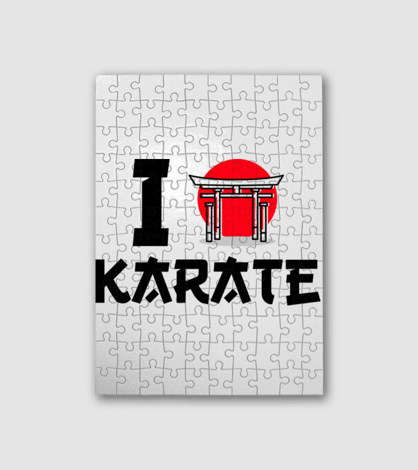 I love Karate minta fehér pólón