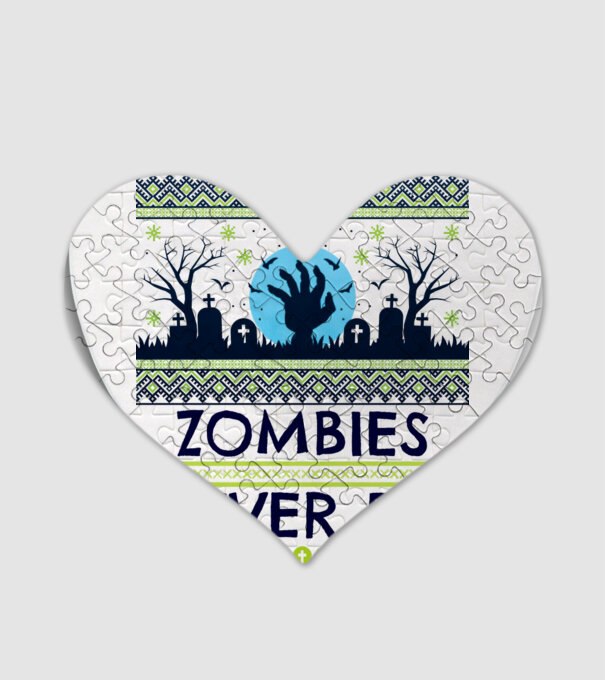 Zombies Never Die minta fehér pólón
