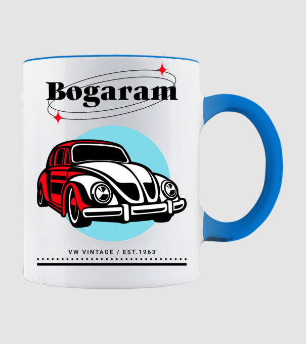 Volkswagen Bogár minta világoskék pólón