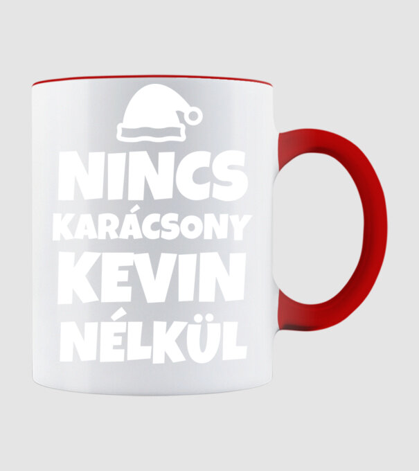 NINCS KARÁCSONY KEVIN NÉLKÜL minta piros pólón