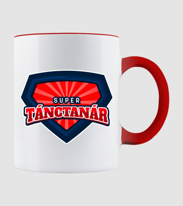 SUPER TÁNCTANÁR minta piros pólón