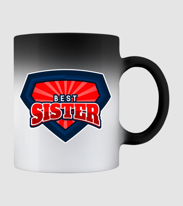 BEST SISTER - Legjobb lánytestvér minta fekete pólón