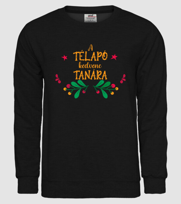 A télapó kedvenc tanára minta fekete pólón