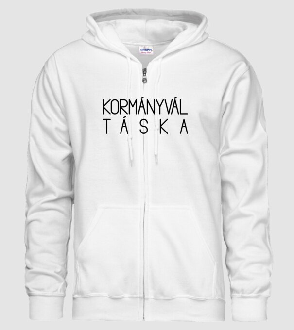 KormányválTÁSKA minta fehér pólón