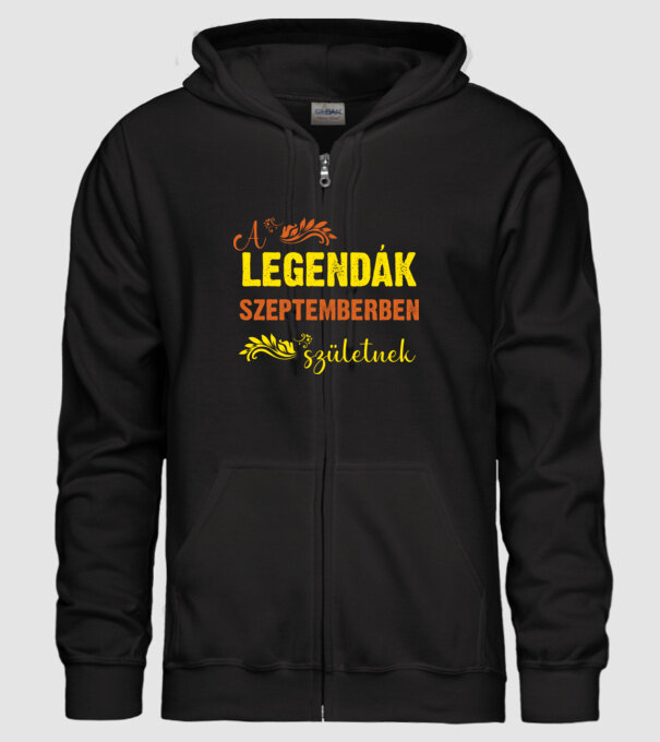 A legendák szeptemberben születnek minta fekete pólón