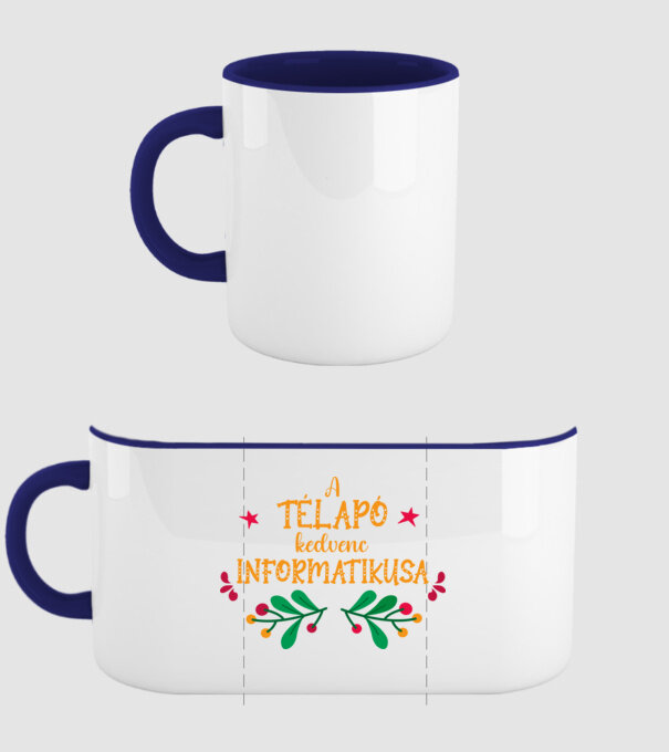 A télapó kedvenc informatikusa minta sötétkék pólón
