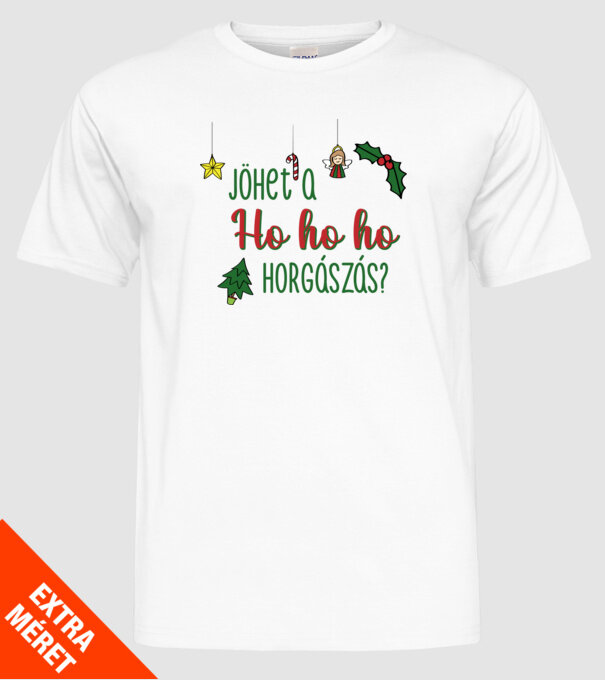 Jöhet a ho ho ho minta fehér pólón
