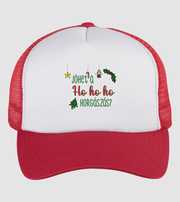 Jöhet a ho ho ho minta fehér/piros pólón