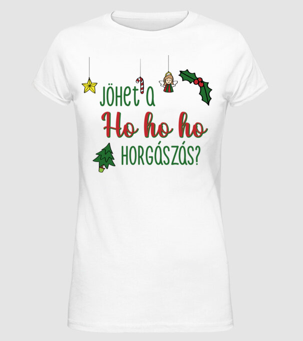 Jöhet a ho ho ho minta fehér pólón