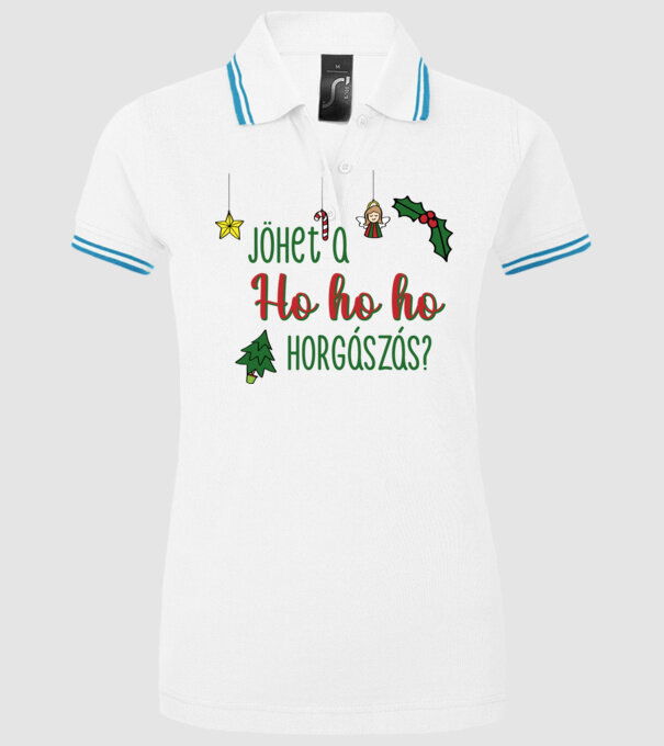 Jöhet a ho ho ho minta fehér pólón