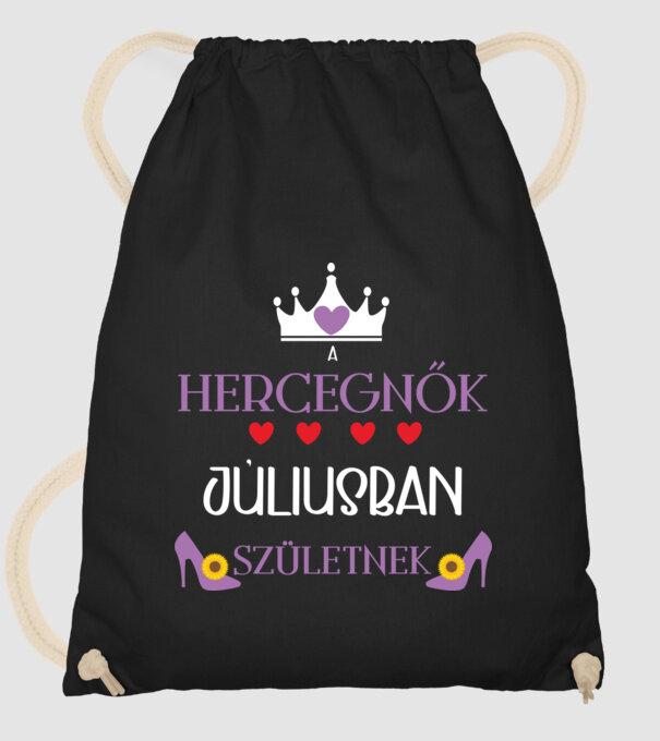 A hercegnők júliusban születnek minta fekete pólón
