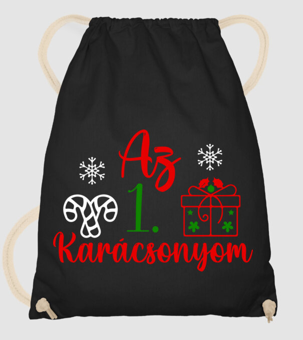 Az első karácsonyom minta fekete pólón