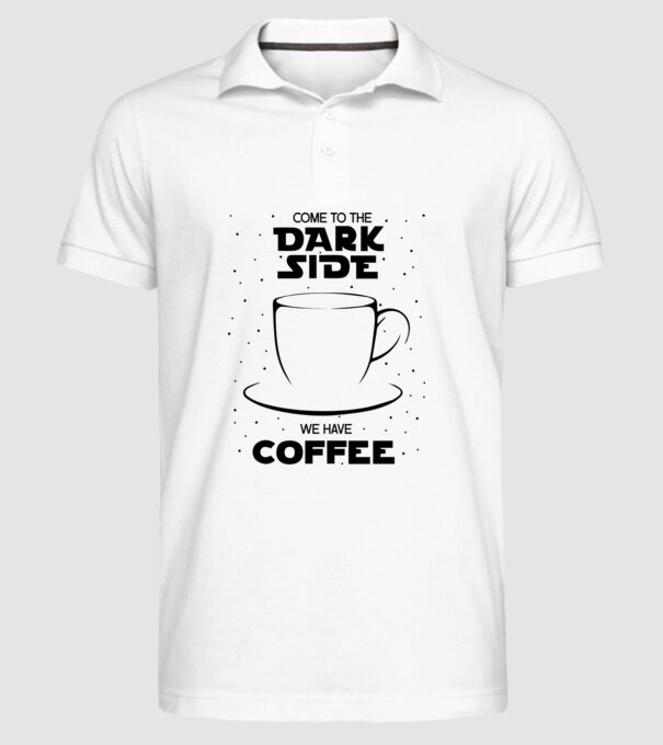 Come to the dark side minta fehér pólón