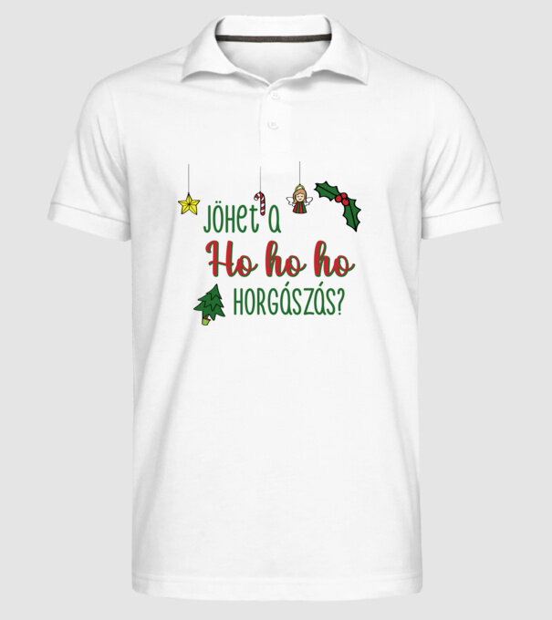 Jöhet a ho ho ho minta fehér pólón