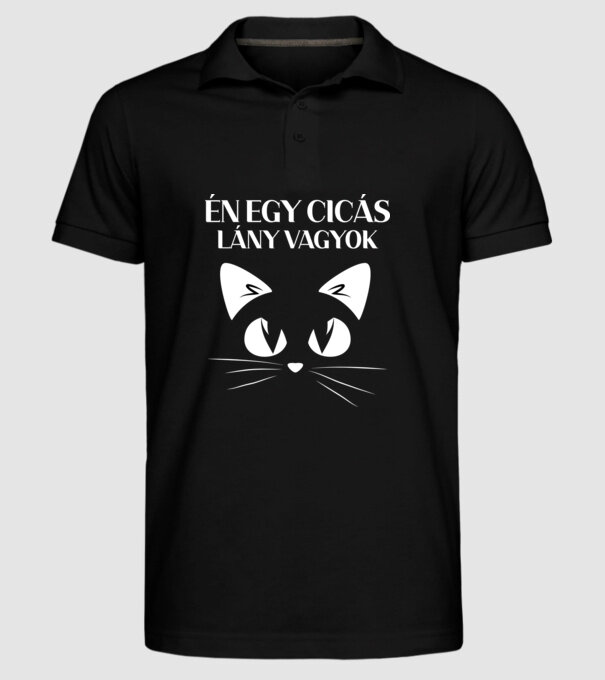 Én egy cicás lány vagyok minta fekete pólón