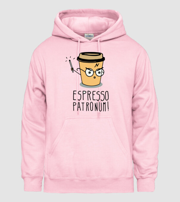 EspressoPatronum minta világos rózsaszín pólón