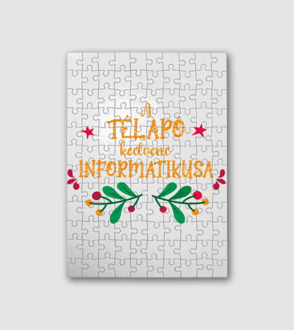 A télapó kedvenc informatikusa minta fehér pólón