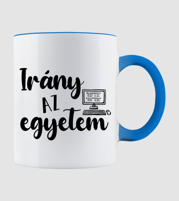 Irány az egyetem info minta világoskék pólón