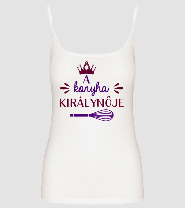A konyha királynője színes minta fehér pólón